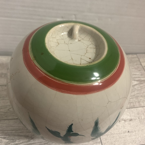 Hand painted Pottery Hummingbird feeder - Picture 3 of 5